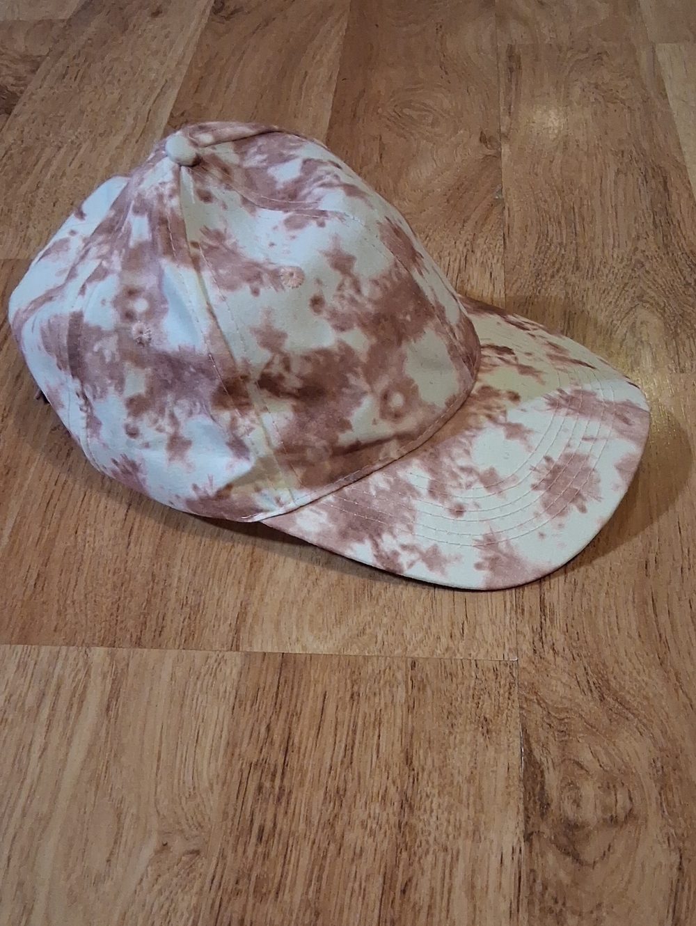 Tie-Dye Baseball Cap in Pink and Cream